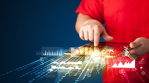 彩色電子科技男子拿著攝影機(jī)拍照攝影電子產(chǎn)品背景圖片